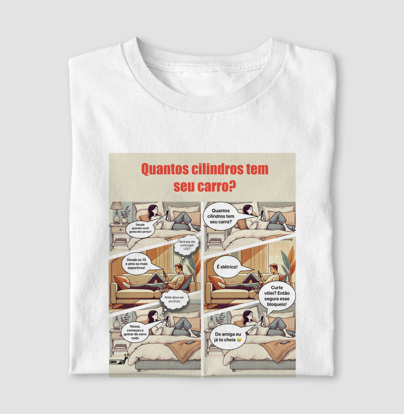 Camiseta - Quantos cilindros tem seu carro?