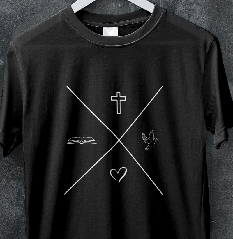 Camiseta símbolos cristão