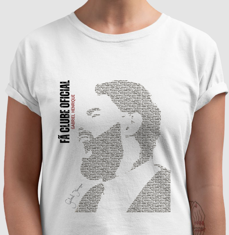 GABRIEL HENRIQUE - Camiseta UNISSEX e Baby Look Feminina - Homenagem - Fã Clube Oficial