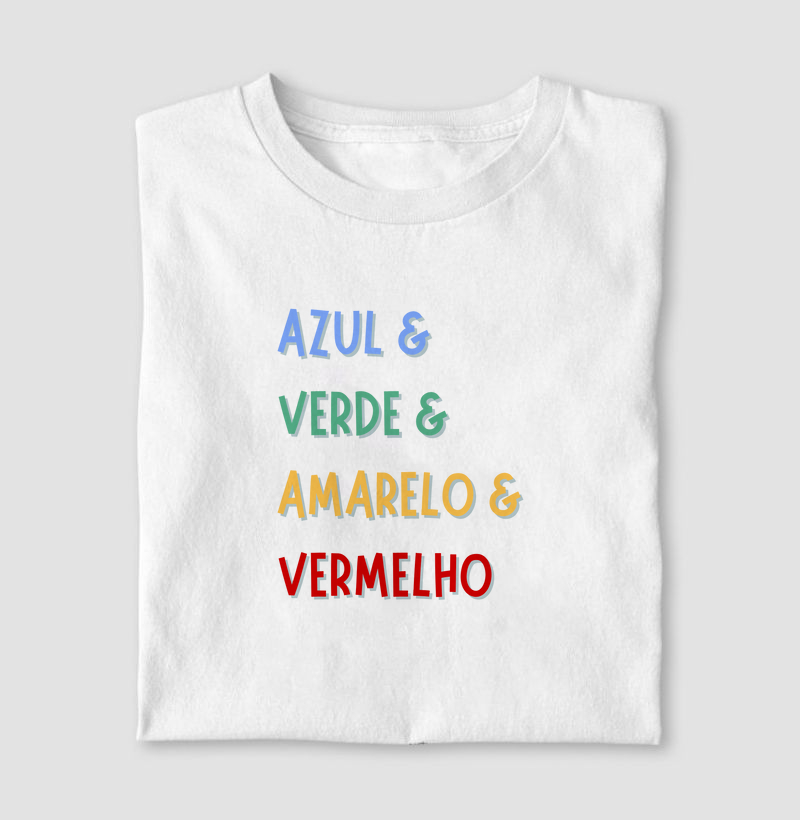 Azul, verde, amarelo e vermelho