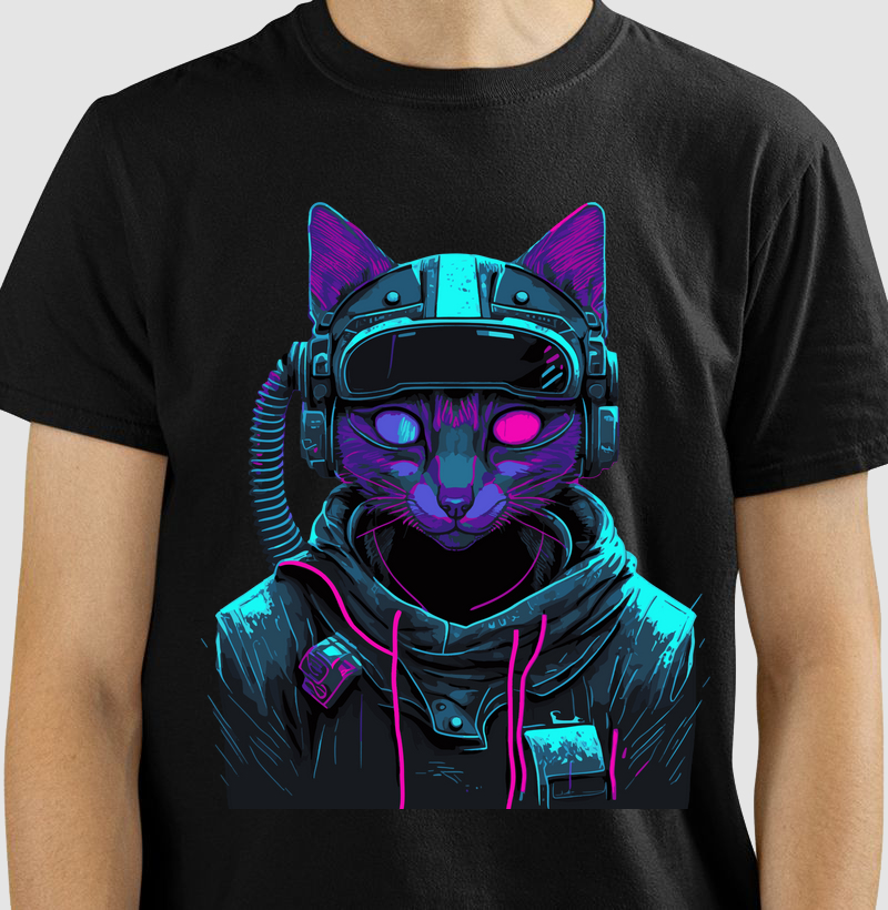 Camiseta Gato Futurista