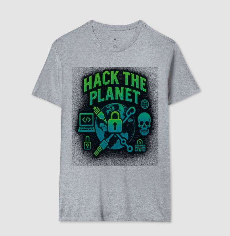 Camiseta Hack The Planet – Ciberatitude em cada byte 