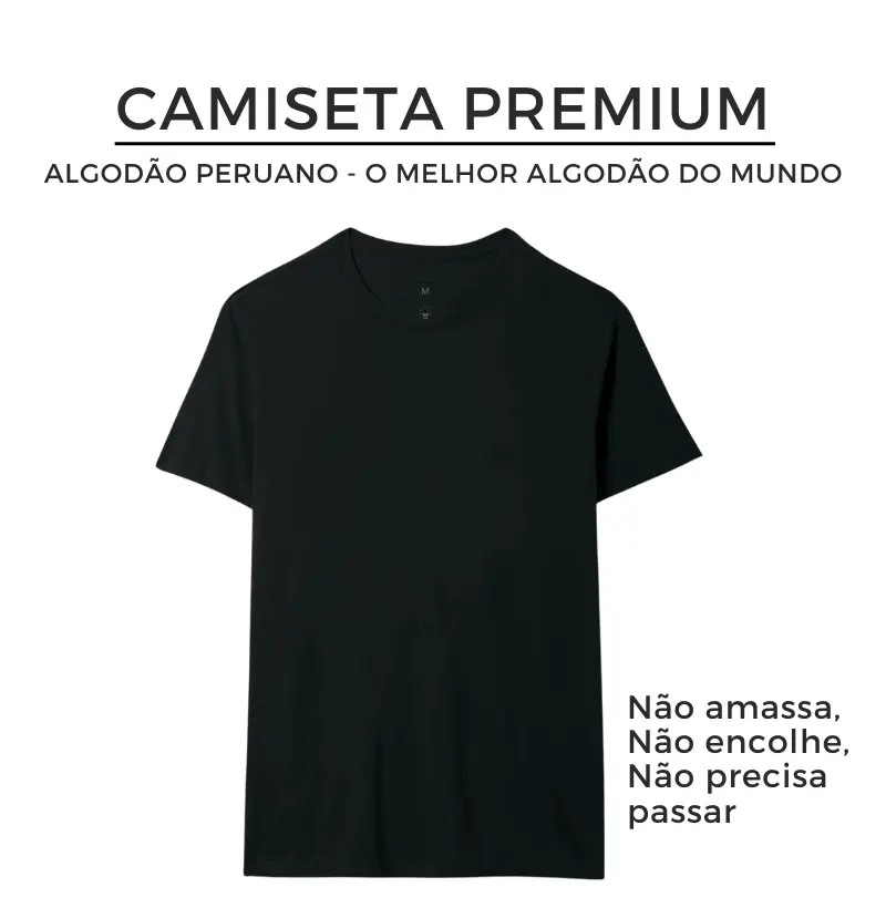 CAMISETA PREMIUM LISA - ALGODÃO PERUANO 