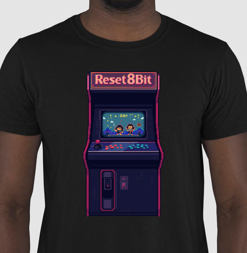 Camiseta  Fliperama Reset8Bit