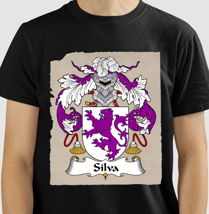 Camiseta Brasão Família Silva Símbolo Sobrenomes