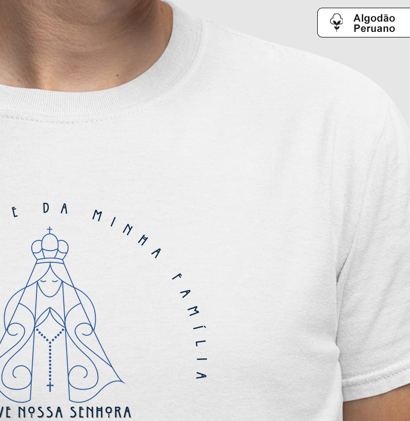 Estampa N.S Aparecida Cuida de M‎im Branca Masc.