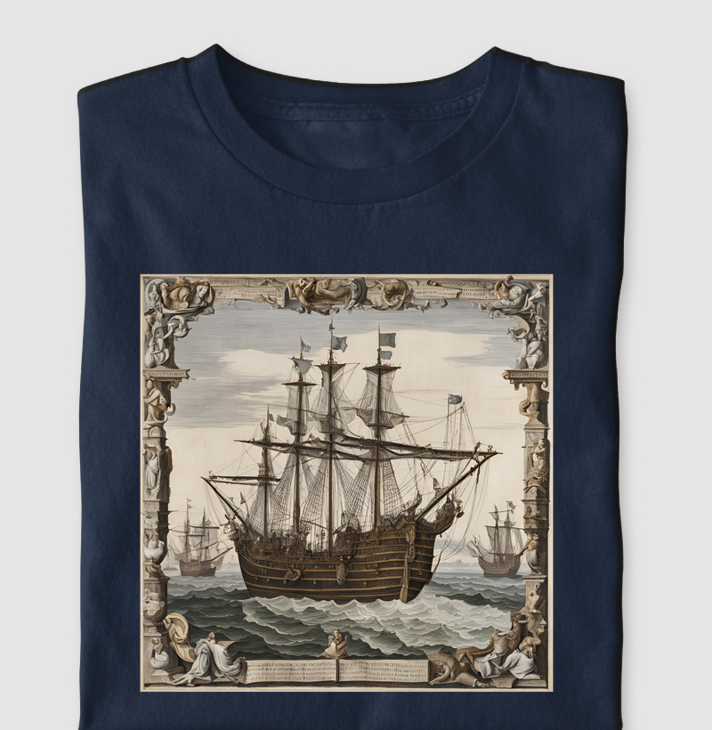 Camiseta estampada Caravela dos Descobrimentos