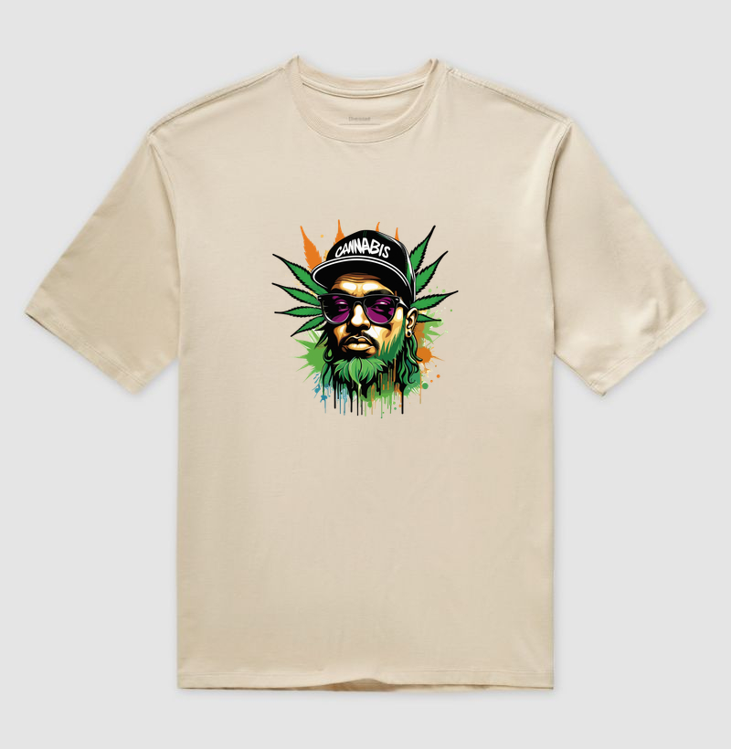 Camiseta Oversized Cannabis Street Face