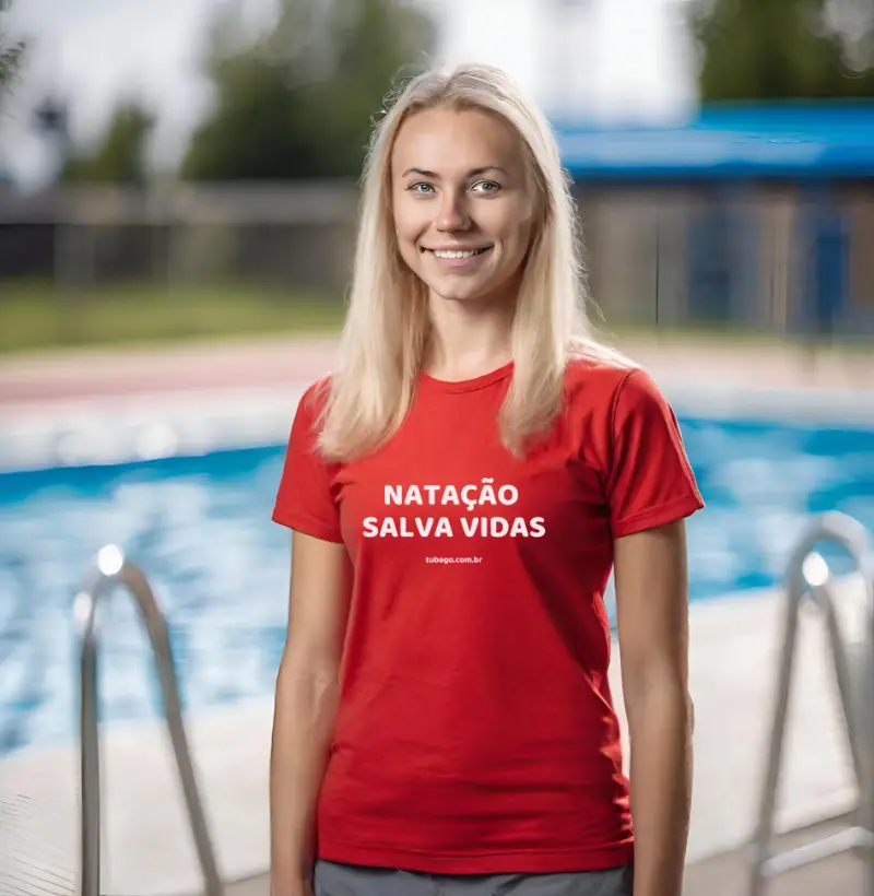 Camiseta de conscientização adulto | NATAÇÃO SALVA VIDAS