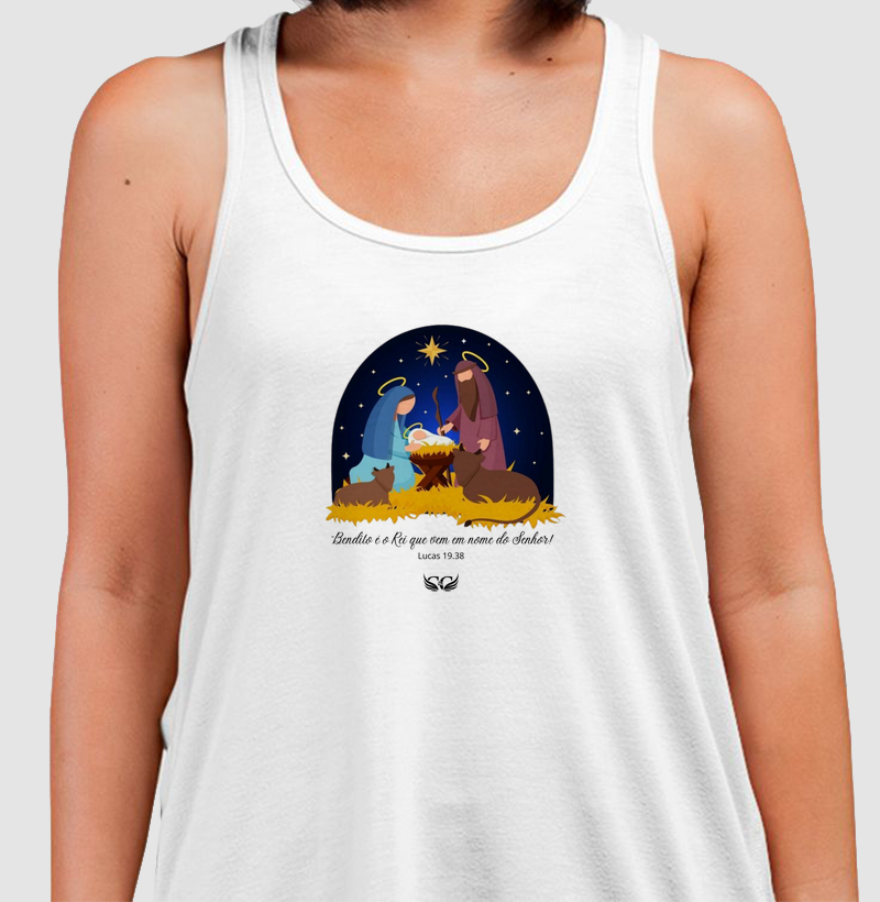 Camiseta de Natal Bendito o Rei que vem em nome do Senhor.