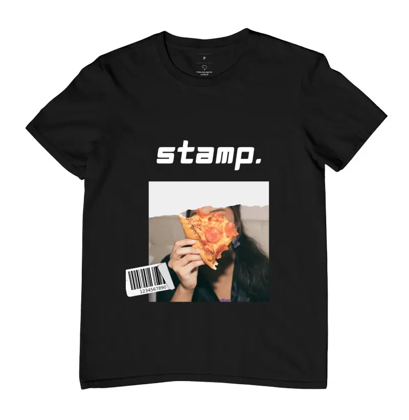 CAMISETA STAMP. PIZZA - MASCULINA