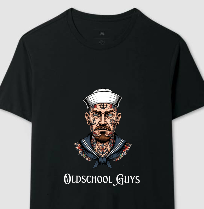 Camiseta masc. oldschool guys color