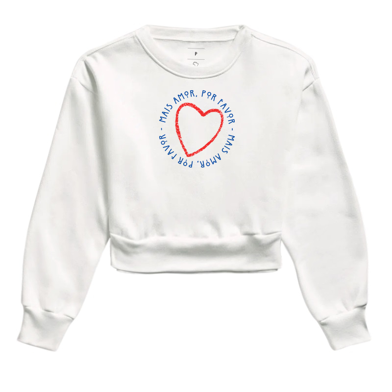 Estampa Coração Mais Amor - Branco Fem.