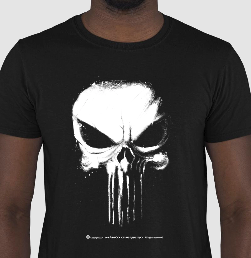 Camisa Caveira Brush Preta Masculina