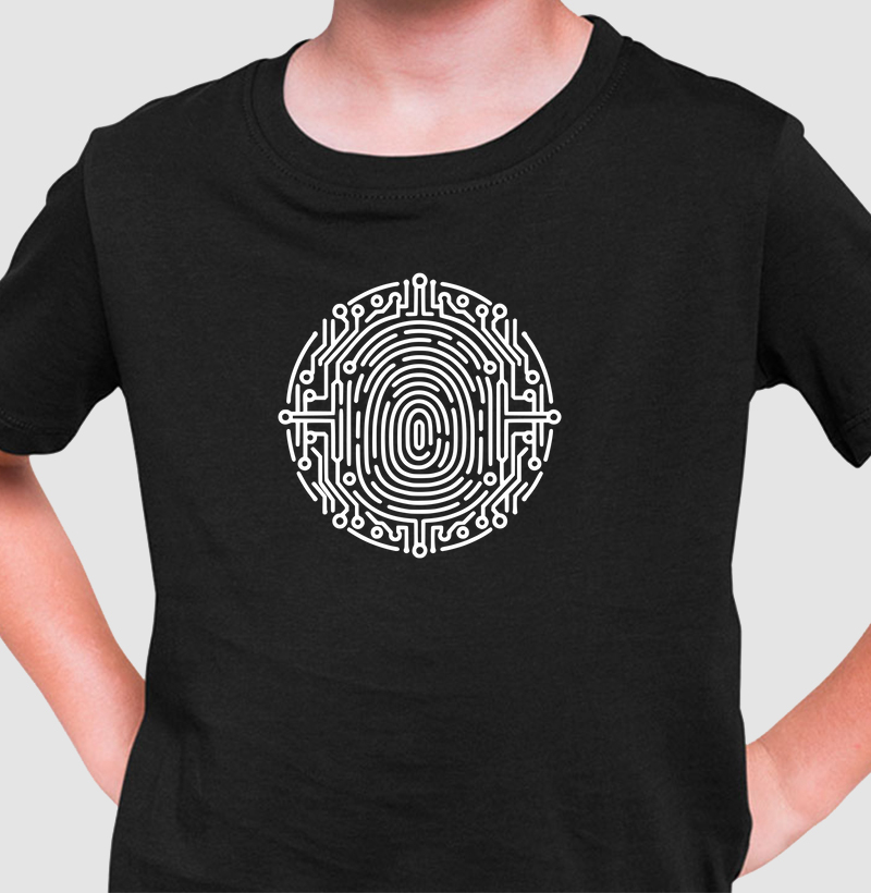 Digital Circuit Fingerprint: Camiseta Infantil - Conecte-se com o Futuro