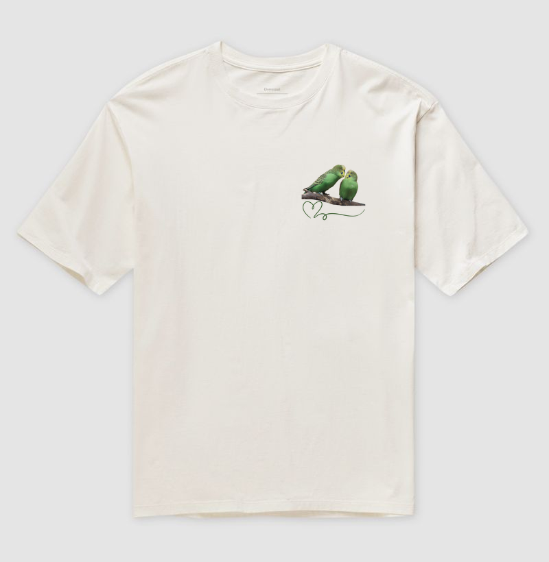 Camiseta Oversized - Apaixonados Periquito Australiano