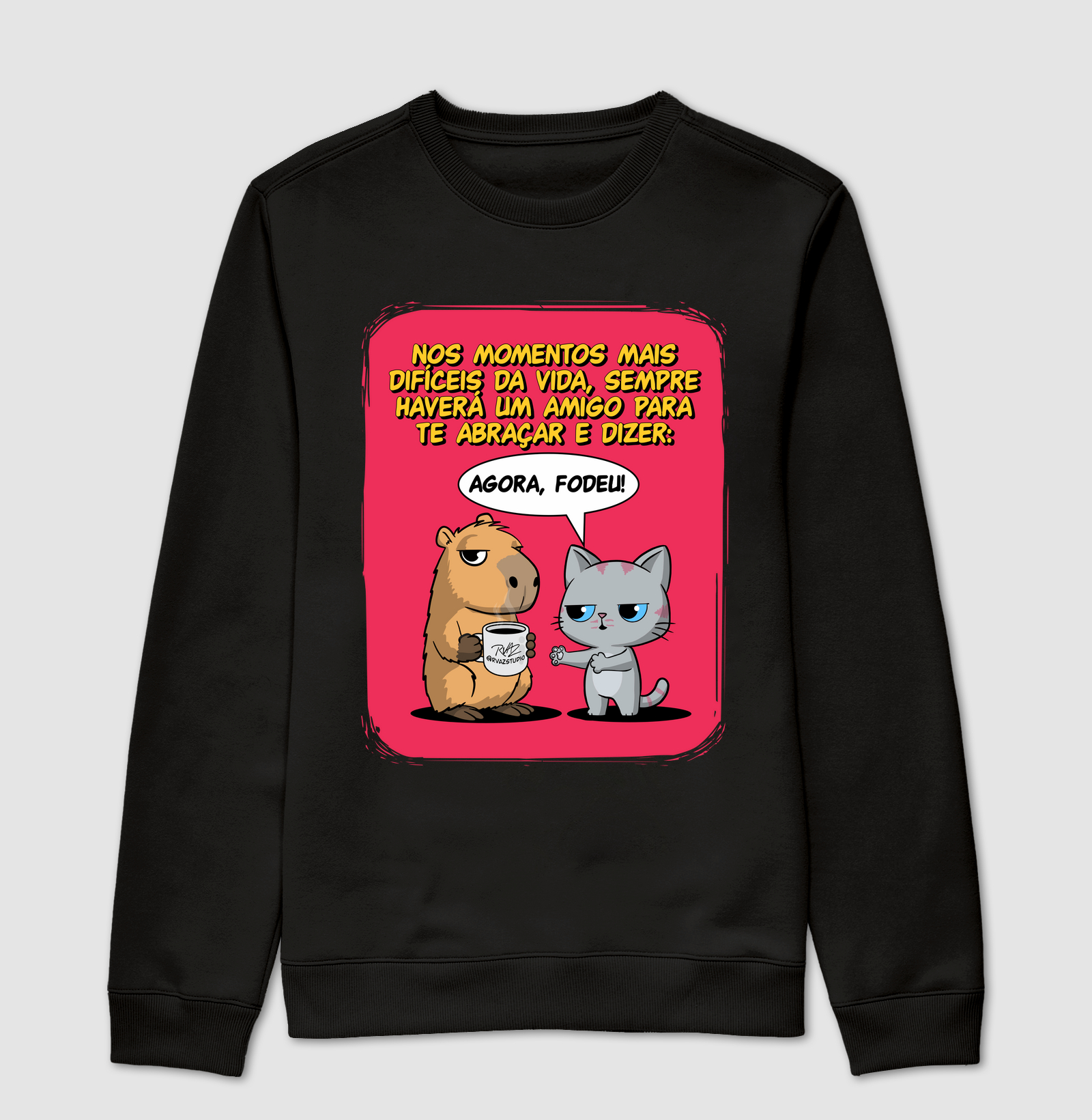 Camiseta Capivara e Gato Amigos