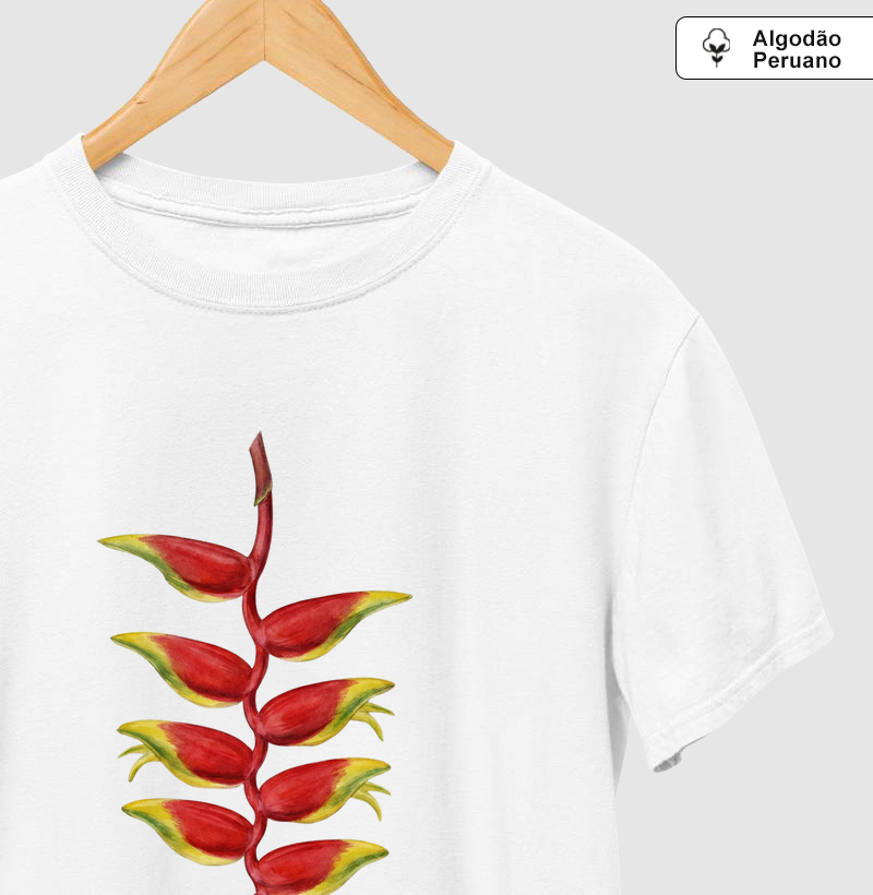 Camiseta Premium Helicônia  | Coleção Aquarela Nativa