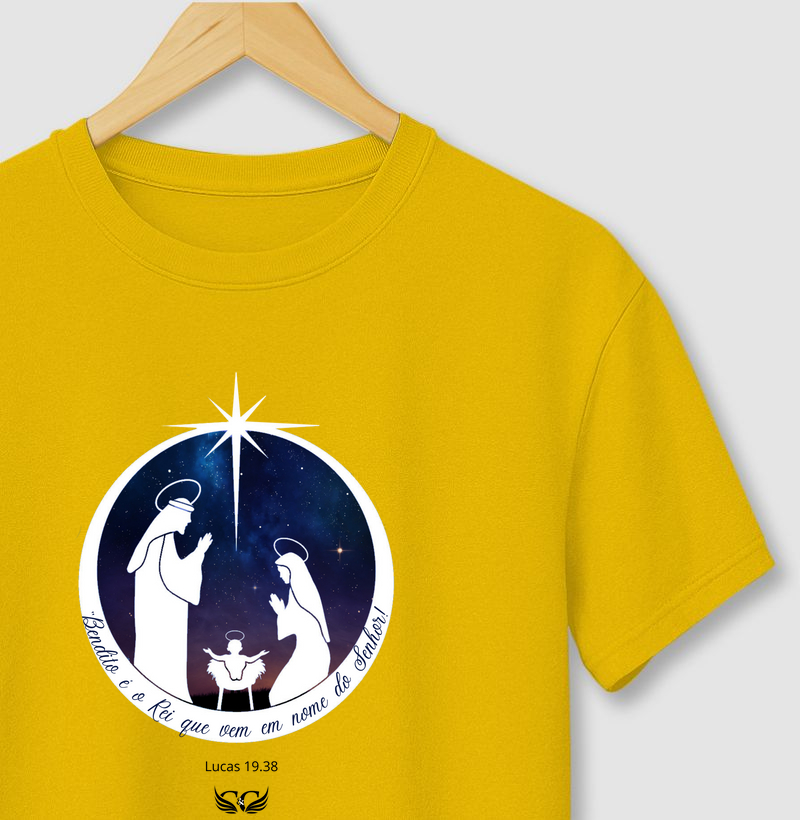 Camiseta de Natal Bendito o Rei.