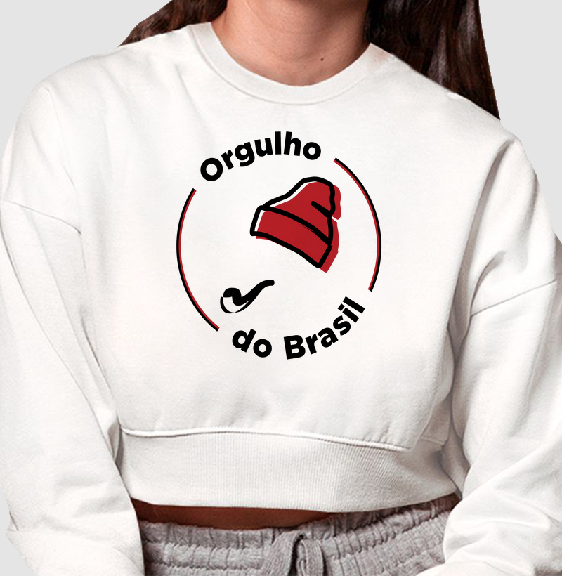 Moletom Cropped Orgulho do Brasil