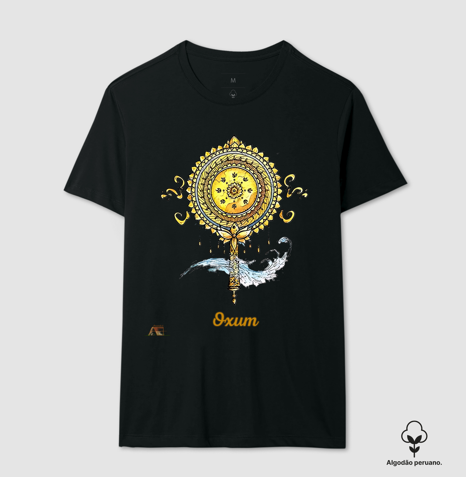 Camiseta Aruanda ê Abebê de Oxum Elegância com Axé em Algodão Premium