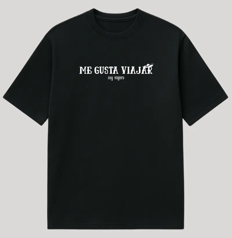 Oversized Bold Frase Me Gusta Viajar