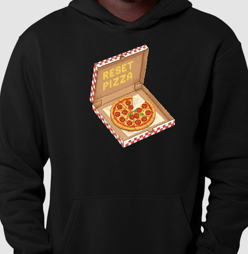 Hoodie Moletom Reset Pizza Reset8Bit