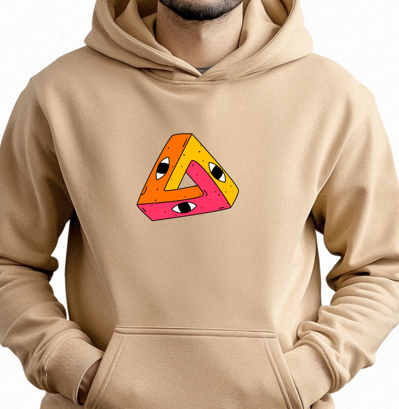 Triângulo Místico: Moletom com Bolso - Geométrica com Toque Surreal