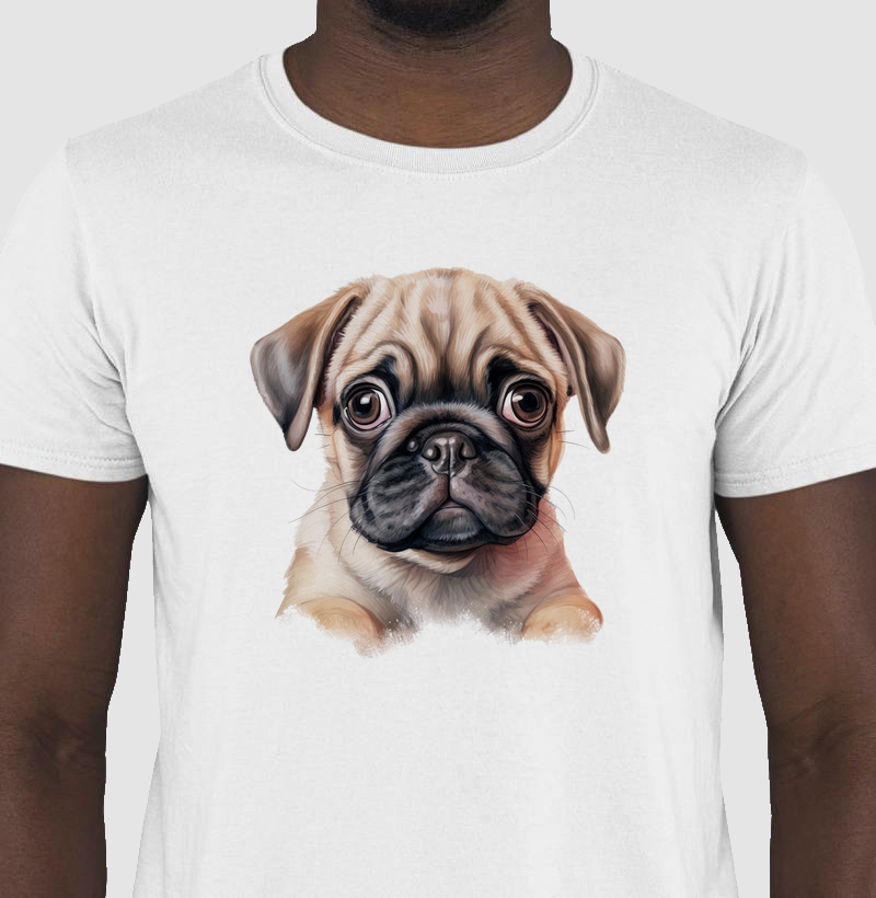 Camiseta - Pug aquarela