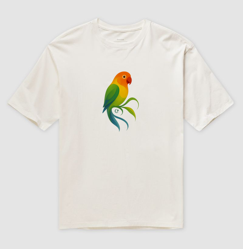Camiseta Oversized - Agapórnis em Movimento