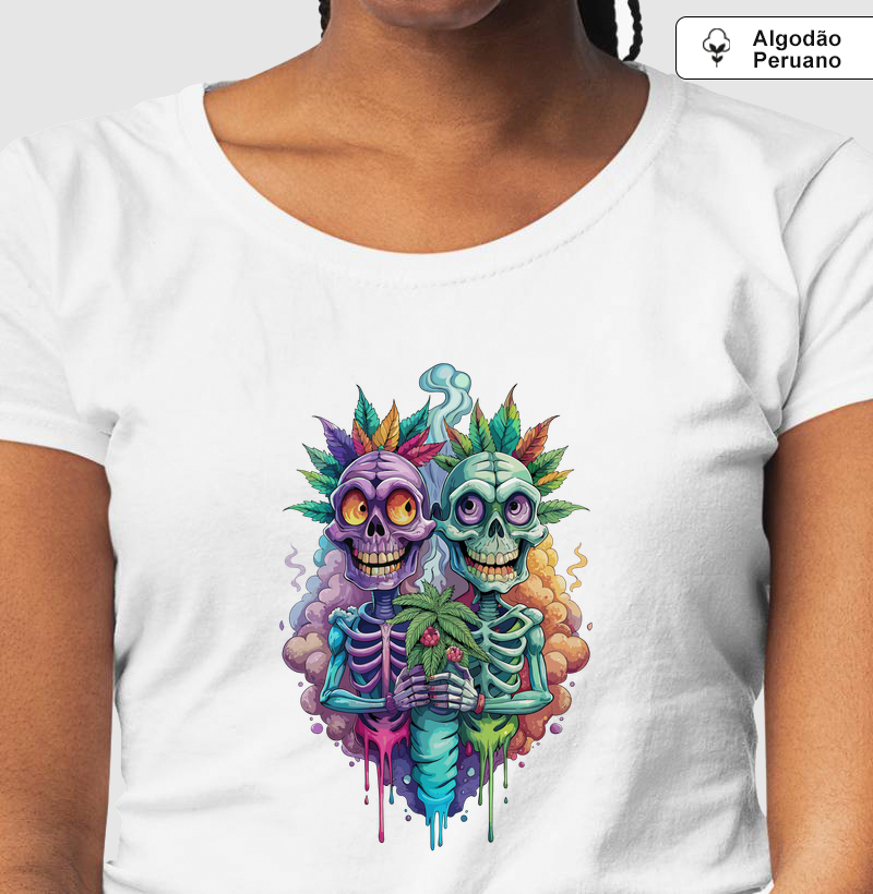 Camiseta Algodão Peruano Skeleton Buddies