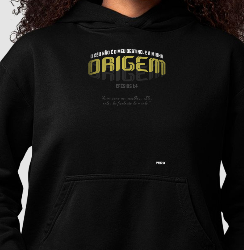 Moletom Capuz Hoodie com Estampa - Minha Origem