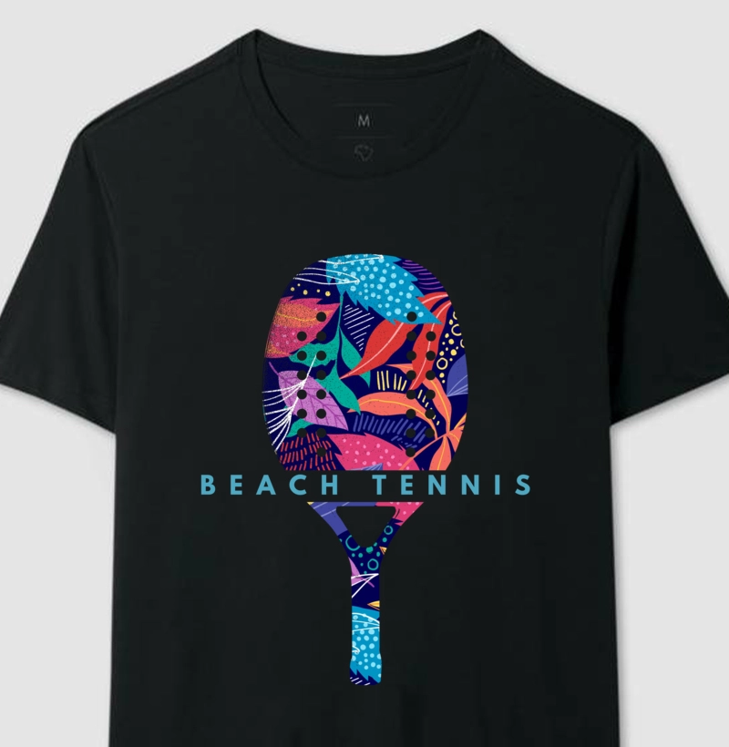 Camiseta Raquete Folhagem Beach tennis
