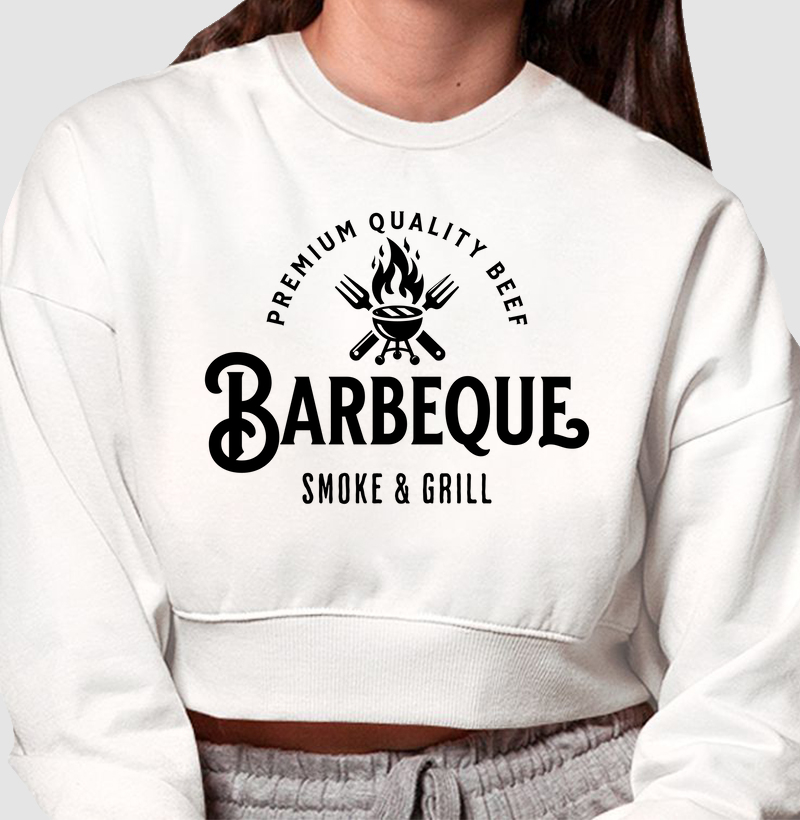 Barbecue Lifestyle: Moletom Cropped - Design Autêntico para Amantes do Churrasco
