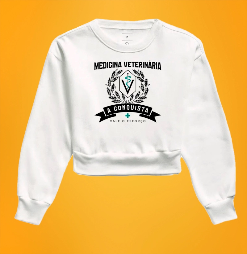 Moletom Cropped Medicina Veterinária conquista