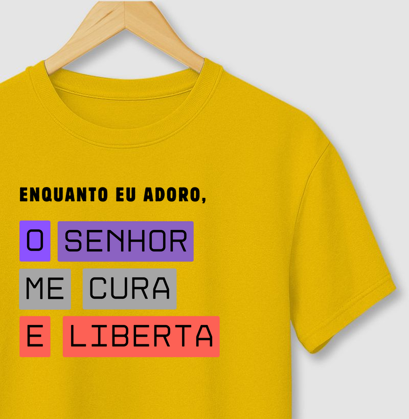 Enquanto eu adoro, o senhor me cura e liberta.