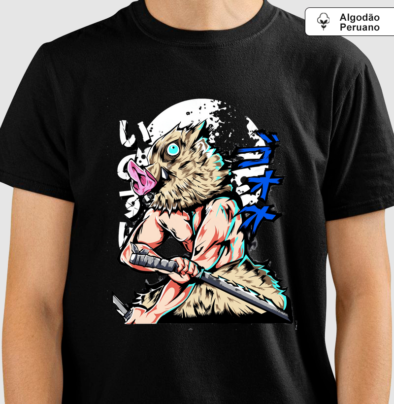 Camisa Algodão Peruano Inosuke - Demon Slayer