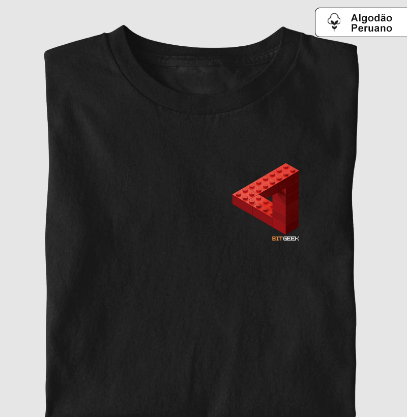 Camiseta Algodão Peruano Ilusão de Blocos