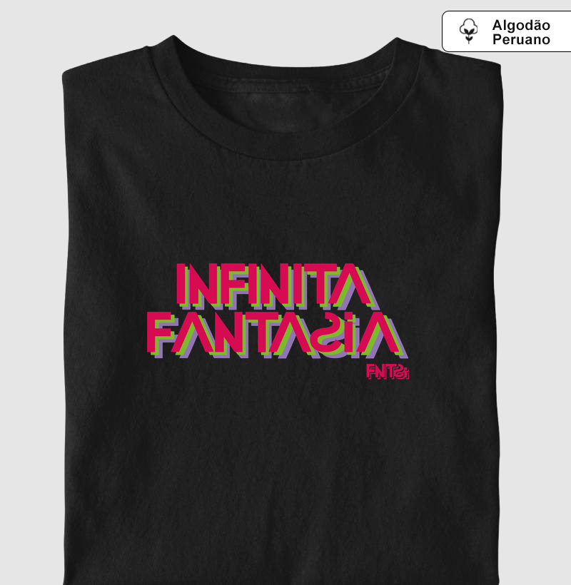 T-SHIRT "INFINITA FANTASIA" / LETTERING GRANDE (ALGODÃO PERUANO)