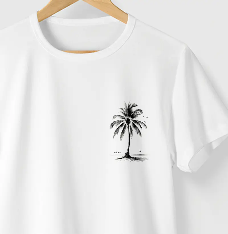 Camiseta COQUEIRO - BRANCA - (100% Algodão)