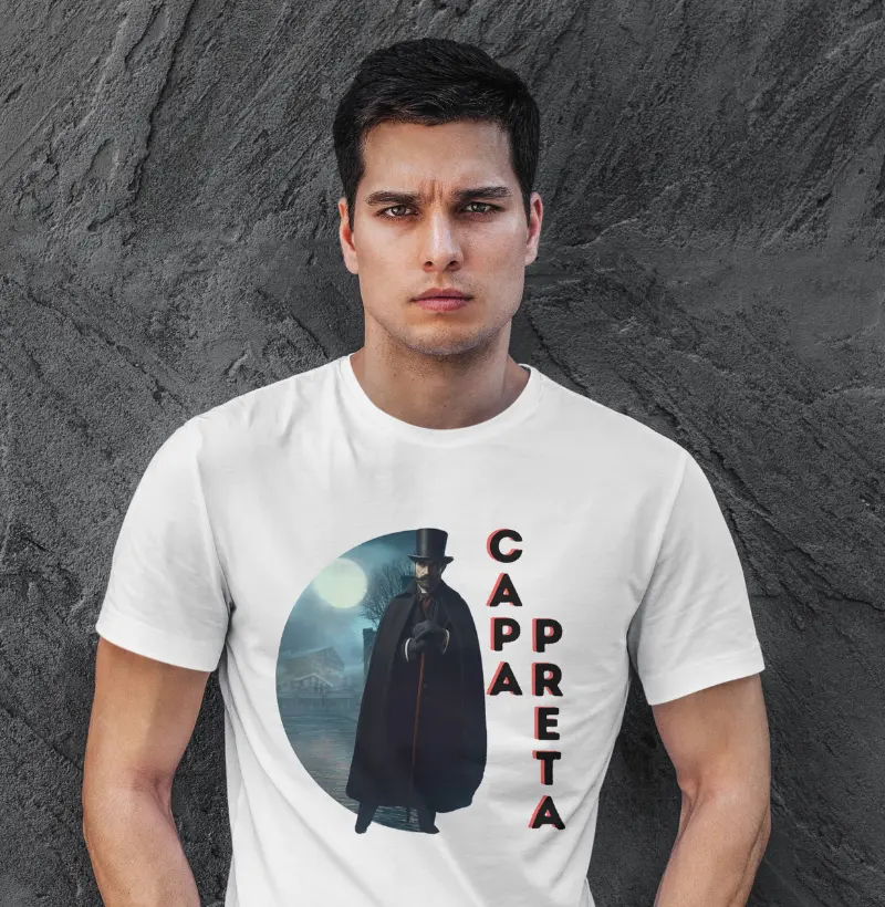 camiseta 100% Algodão - Capa Preta
