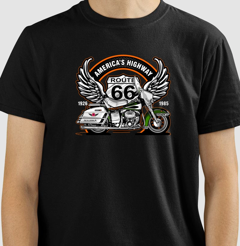 ROUT 66 - PTO - FUNDO COLOR - MASC - FEM