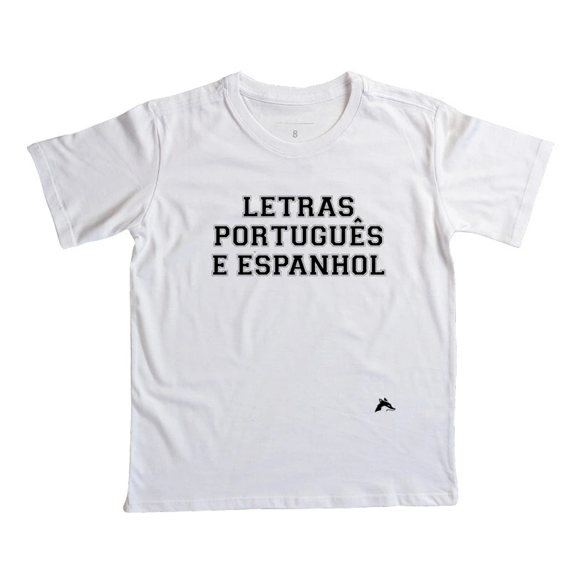Camiseta Infantil Letras Português Inglês Classic