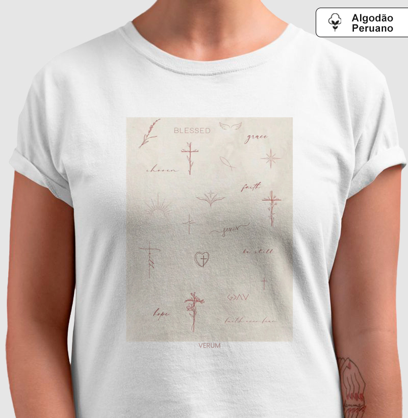 Grace Symbols algodão Peruano – Fé em Traços Essenciais
