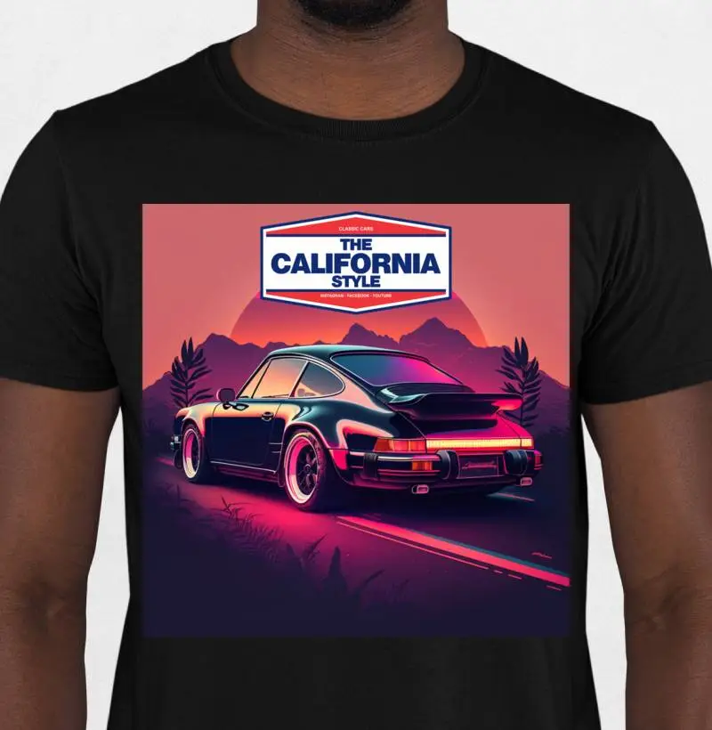 Camiseta Ilustração Porsche Retro Wave Art