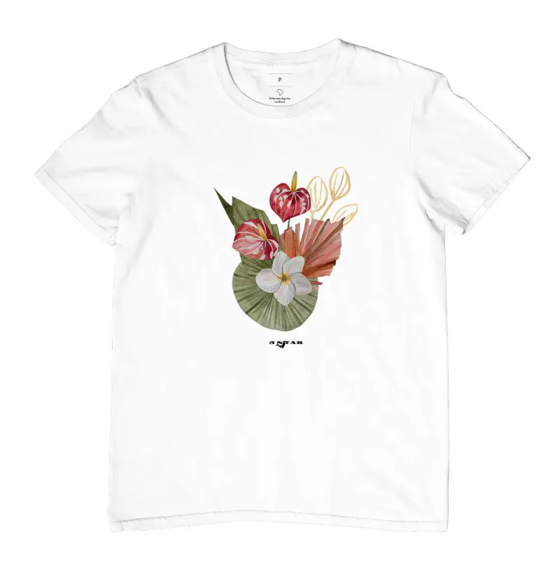 Camiseta Flores Aquarela