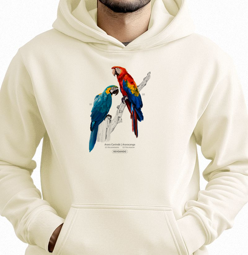 Aves do Brasil - Arara Canindé e Araracanga - Moletom Hoodie