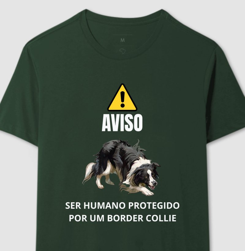 Atenção! Ser humano protegido por um border collie