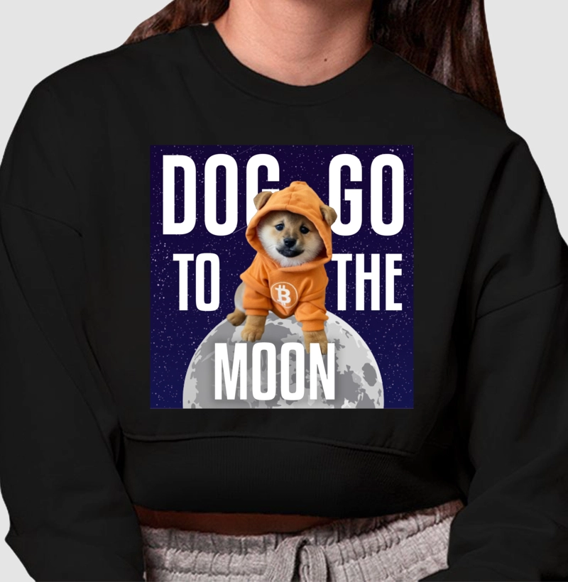 Cropped Moletom DOG GO TO THE MOON