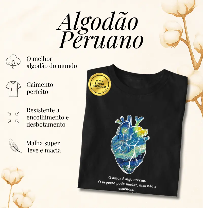 Algodão Peruano - Coração Estrelado